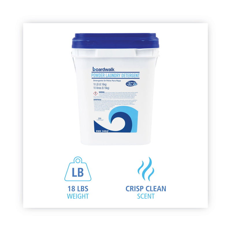 Boardwalk Laundry Detergent Powder, Crisp Clean Scent, 18 lb Pail
