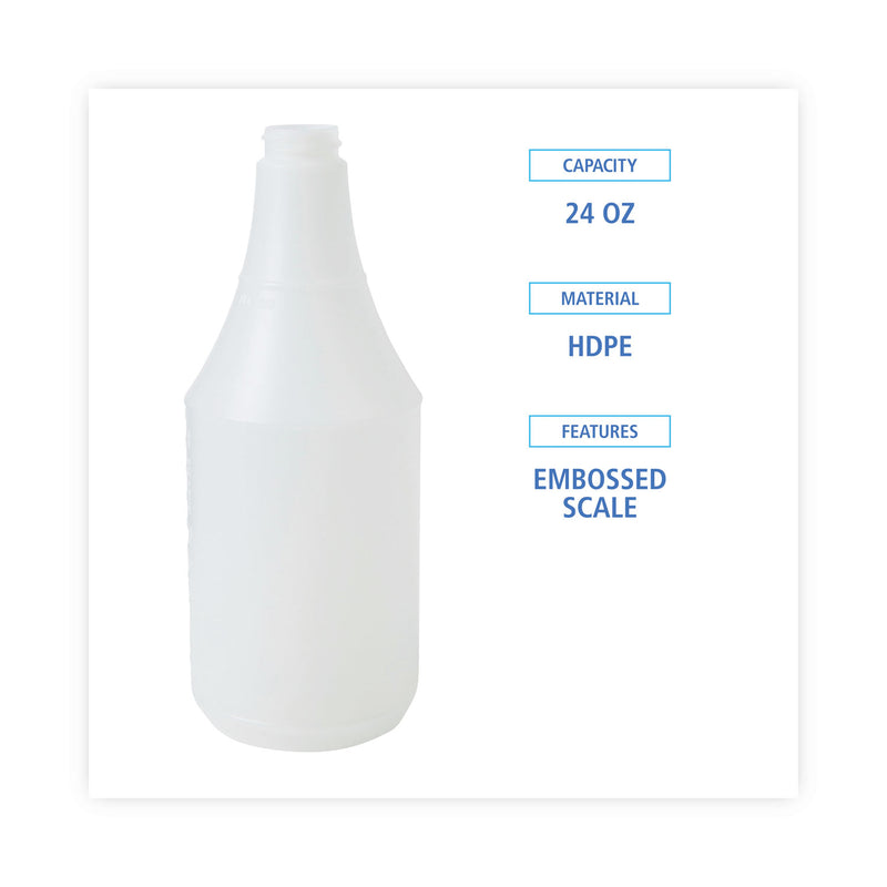Boardwalk Embossed Spray Bottle, 24 oz, Clear, 24/Carton