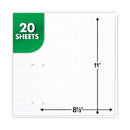 Mead Graph Paper Tablet, 3-Hole, 8.5 x 11, Quadrille: 4 sq/in, 20 Sheets/Pad, 12 Pads/Pack