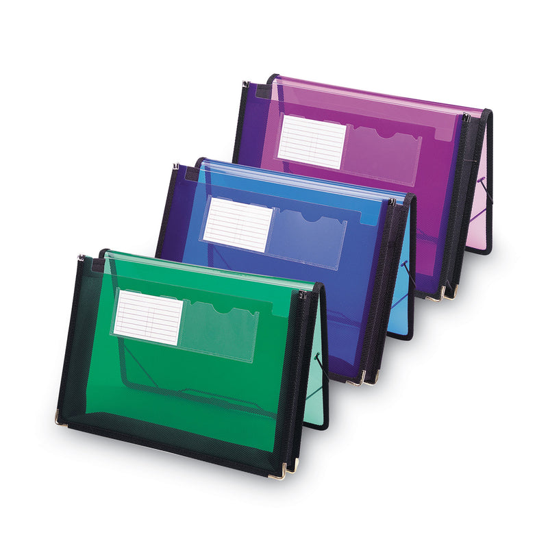 Smead Poly Wallets, 2.25" Expansion, 1 Section, Elastic Cord Closure, Letter Size, Translucent Purple