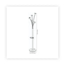 Alba Festival Coat Stand with Umbrella Holder, Five Knobs, 14w x 14d x 73.67h, Black