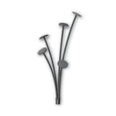 Alba Festival Coat Stand with Umbrella Holder, Five Knobs, 14w x 14d x 73.67h, Black