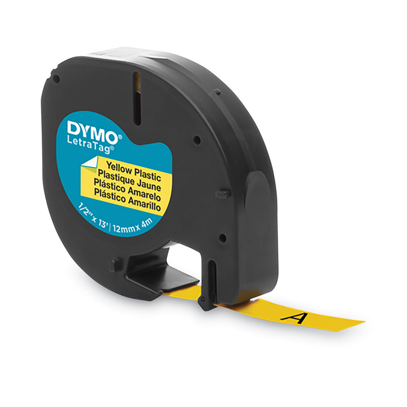 DYMO LetraTag Plastic Label Tape Cassette, 0.5" x 13 ft, Yellow