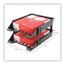 deflecto SuperTray Countertop Tray Set, 2 Sections, Letter to Legal Size Files, 11" x 14.88" x 2.5", Black, 2/Pack