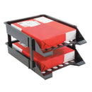 deflecto SuperTray Countertop Tray Set, 2 Sections, Letter to Legal Size Files, 11" x 14.88" x 2.5", Black, 2/Pack