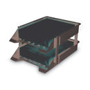 deflecto SuperTray Countertop Tray Set, 2 Sections, Letter to Legal Size Files, 11" x 14.88" x 2.5", Black, 2/Pack