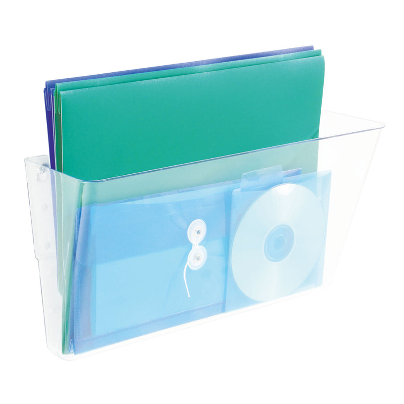 deflecto Stackable DocuPocket Wall File, Legal Size, 16.25" x 4" , Clear