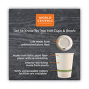 World Centric No Tree Paper Bowls, 32 oz, 4.4" Diameter x 5.8"h, Natural, Sugarcane, 500/Carton