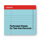 Universal Colored Perforated Ruled Writing Pads, Wide/Legal Rule, 50 Blue 8.5 x 11 Sheets, Dozen