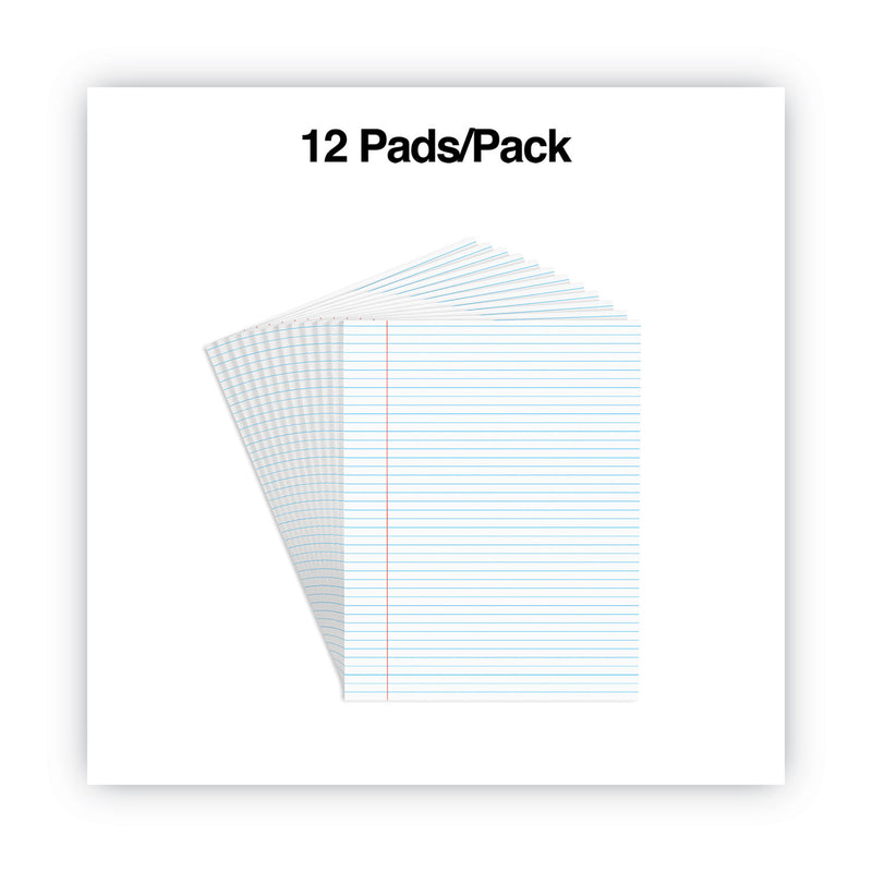 Universal Glue Top Pads, Narrow Rule, 50 White 8.5 x 11 Sheets, Dozen
