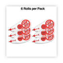 Universal Correction Tape Dispenser, Non-Refillable, White Applicator, 0.2" x 315", 6/Pack