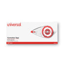 Universal Correction Tape, Mini Economy, Non-Refillable, Clear/Red Applicator, 0.25" x 275", 10/Pack