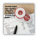 Universal Double-sided Adhesive Tape Roller, 0.38" x 32.83 ft, Dries Clear, 2/Pack