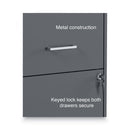 Alera Soho Vertical File Cabinet, 2 Drawers: File/File, Letter, Charcoal, 14" x 18" x 24.1"
