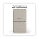 Alera Soho Vertical File Cabinet, 2 Drawers: File/File, Letter, Putty, 14" x 18" x 24.1"