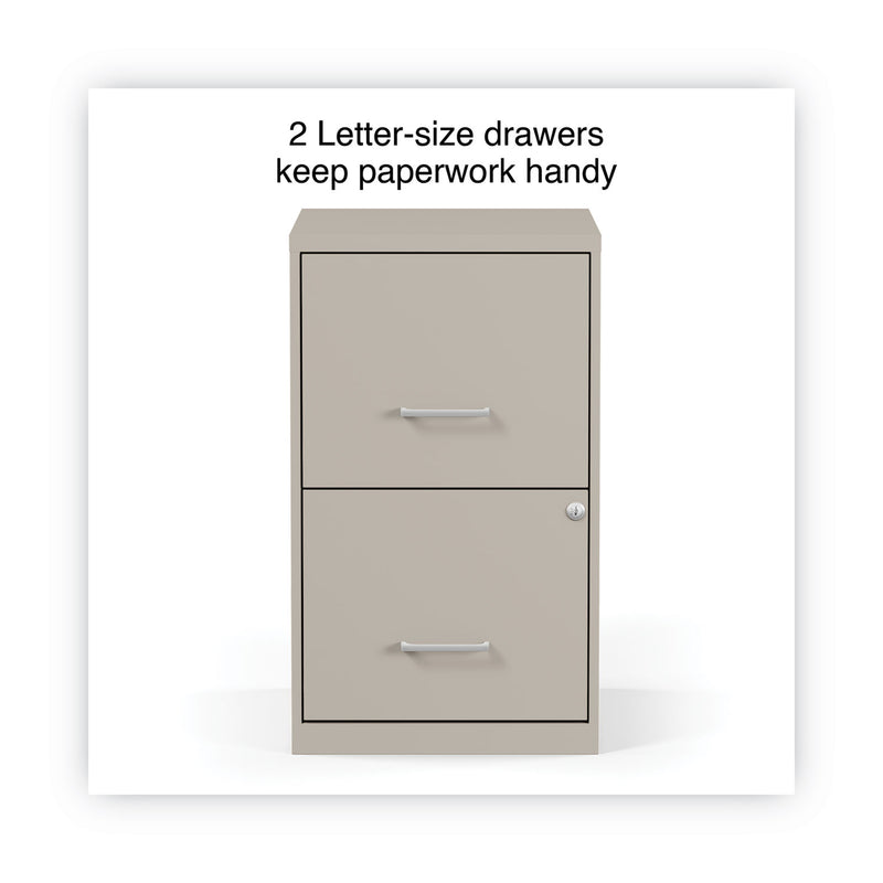 Alera Soho Vertical File Cabinet, 2 Drawers: File/File, Letter, Putty, 14" x 18" x 24.1"