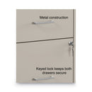 Alera Soho Vertical File Cabinet, 2 Drawers: File/File, Letter, Putty, 14" x 18" x 24.1"