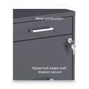 Alera Soho Vertical File Cabinet, 3 Drawers: Pencil/File/File, Letter, Charcoal, 14" x 18" x 26.9"