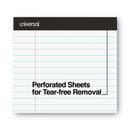 Universal Premium Ruled Writing Pads with Heavy-Duty Back, Wide/Legal Rule, Black Headband, 50 White 8.5 x 11 Sheets, 12/Pack