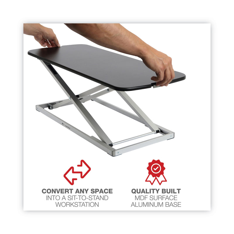Alera AdaptivErgo Laptop Lifting Workstation, 31.25" x 12.63" x 1.38" to 16", Black/Silver