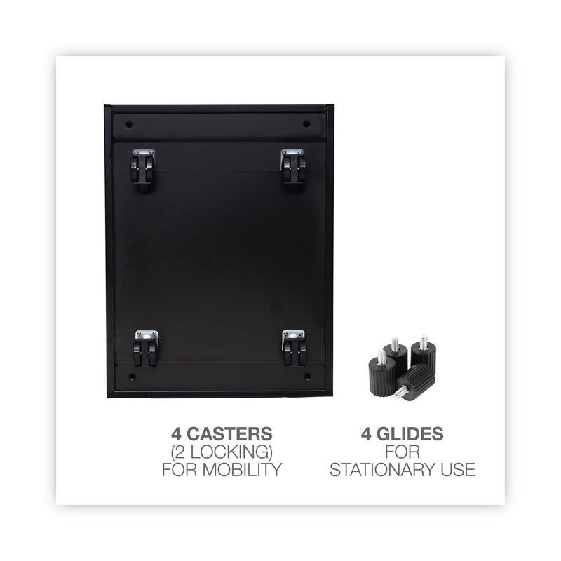 Alera File Pedestal, Left or Right, 3-Drawers: Box/Box/File, Legal/Letter, Black, 14.96" x 19.29" x 27.75"