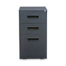 Alera File Pedestal, Left or Right, 3-Drawers: Box/Box/File, Legal/Letter, Charcoal, 14.96" x 19.29" x 27.75"