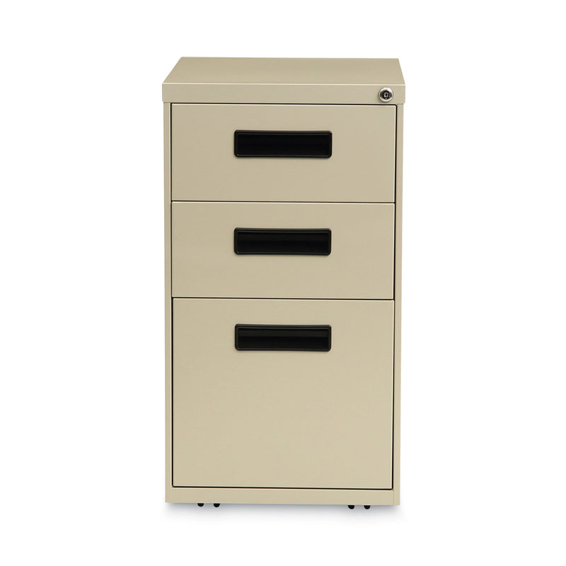 Alera File Pedestal, Left or Right, 3-Drawers: Box/Box/File, Legal/Letter, Putty, 14.96" x 19.29" x 27.75"