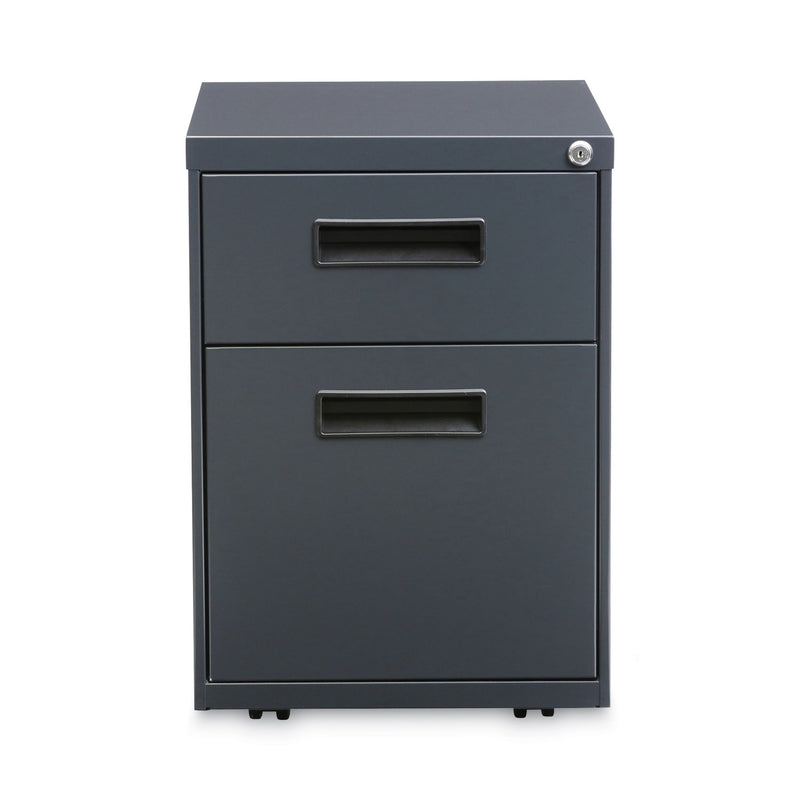Alera File Pedestal, Left or Right, 2-Drawers: Box/File, Legal/Letter, Charcoal, 14.96" x 19.29" x 21.65"