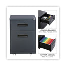 Alera File Pedestal, Left or Right, 2-Drawers: Box/File, Legal/Letter, Charcoal, 14.96" x 19.29" x 21.65"