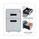 Alera File Pedestal, Left or Right, 2-Drawers: Box/File, Legal/Letter, Light Gray, 14.96" x 19.29" x 21.65"