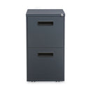 Alera File Pedestal, Left or Right, 2 Legal/Letter-Size File Drawers, Charcoal, 14.96" x 19.29" x 27.75"