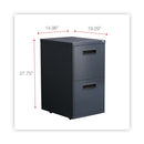 Alera File Pedestal, Left or Right, 2 Legal/Letter-Size File Drawers, Charcoal, 14.96" x 19.29" x 27.75"