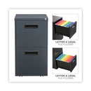 Alera File Pedestal, Left or Right, 2 Legal/Letter-Size File Drawers, Charcoal, 14.96" x 19.29" x 27.75"