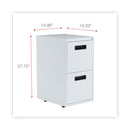 Alera File Pedestal, Left or Right, 2 Legal/Letter-Size File Drawers, Light Gray, 14.96" x 19.29" x 27.75"