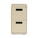 Alera File Pedestal, Left or Right, 2 Legal/Letter-Size File Drawers, Putty, 14.96" x 19.29" x 27.75"