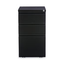 Alera File Pedestal with Full-Length Pull, Left or Right, 3-Drawers: Box/Box/File, Legal/Letter, Black, 14.96" x 19.29" x 27.75"