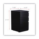 Alera File Pedestal with Full-Length Pull, Left or Right, 3-Drawers: Box/Box/File, Legal/Letter, Black, 14.96" x 19.29" x 27.75"
