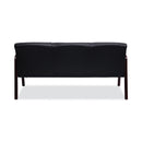 Alera Reception Lounge WL 3-Seat Sofa, 65.75w x 26d.13 x 33h, Black/Mahogany