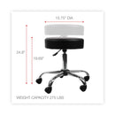 Alera Height Adjustable Lab Stool, Backless, Supports Up to 275 lb, 19.69" to 24.80" Seat Height, Black Seat, Chrome Base