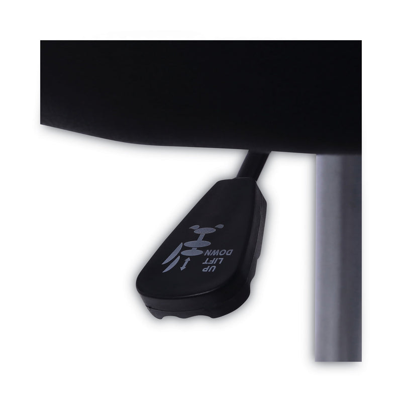 Alera Height Adjustable Lab Stool, Backless, Supports Up to 275 lb, 19.69" to 24.80" Seat Height, Black Seat, Chrome Base