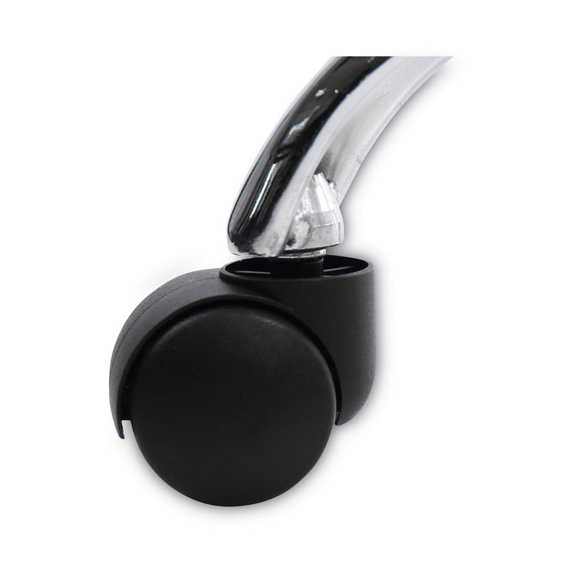 Alera Height Adjustable Lab Stool, Backless, Supports Up to 275 lb, 19.69" to 24.80" Seat Height, Black Seat, Chrome Base