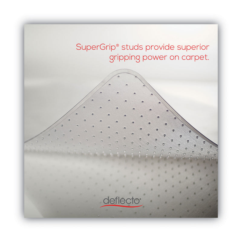 deflecto DuraMat Moderate Use Chair Mat, Low Pile Carpet, Roll, 46 x 60, Rectangle, Clear