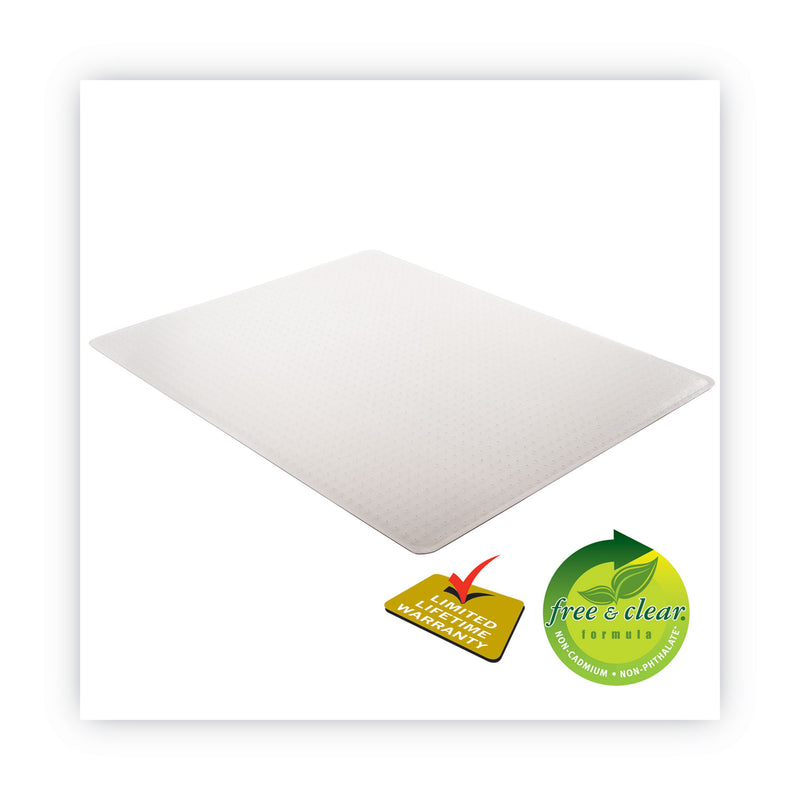 deflecto DuraMat Moderate Use Chair Mat, Low Pile Carpet, Roll, 46 x 60, Rectangle, Clear