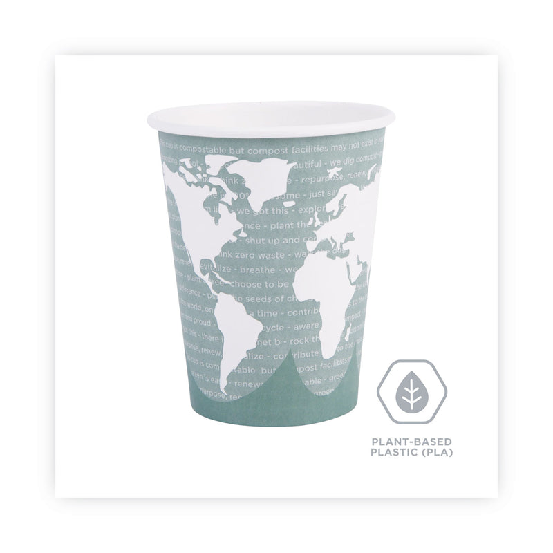 Eco-Products World Art Renewable and Compostable Hot Cups, 12 oz, 50/Pack, 20 Packs/Carton