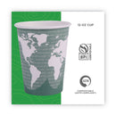 Eco-Products World Art Renewable and Compostable Hot Cups, 12 oz, Gray, 50/Pack
