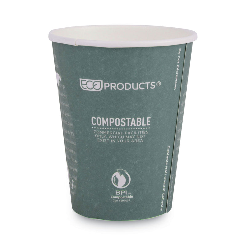 Eco-Products World Art Renewable and Compostable Insulated Hot Cups, PLA, 12 oz, 40/Packs, 15 Packs/Carton