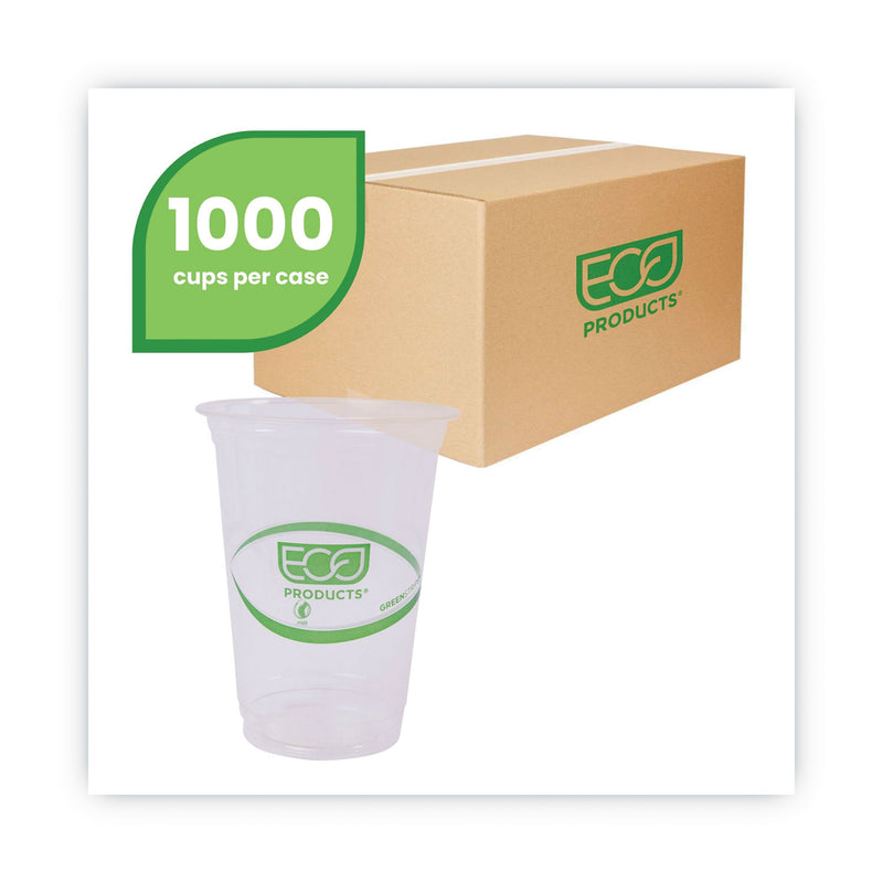 Eco-Products GreenStripe Renewable and Compostable Cold Cups, 16 oz, Clear, 50/Pack, 20 Packs/Carton