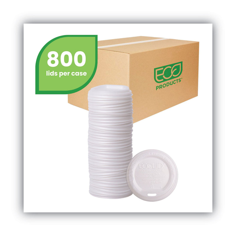 Eco-Products EcoLid Renewable/Compostable Hot Cup Lid, PLA, Fits 10 oz to 20 oz Hot Cups, 50/Pack, 16 Packs/Carton