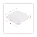 Eco-Products Vanguard Renewable and Compostable Sugarcane Clamshells, 1-Compartment, 8 x 8 x 3, White, 200/Carton