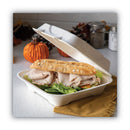 Eco-Products Renewable and Compostable Sugarcane Clamshells, 9 x 9 x 3, White, 50/Pack, 4 Packs/Carton